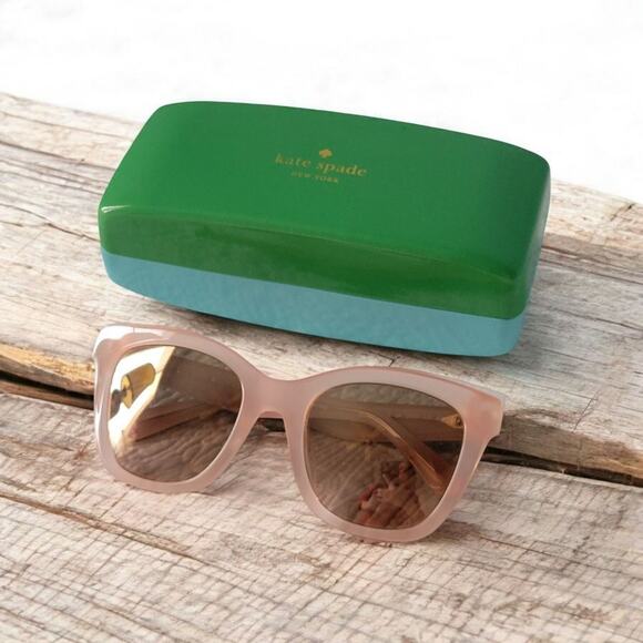 Kate Spade Emmy louis Women's Designer Blush Pink Sunglasses Square Cat Eyes - Picture 7 of 11